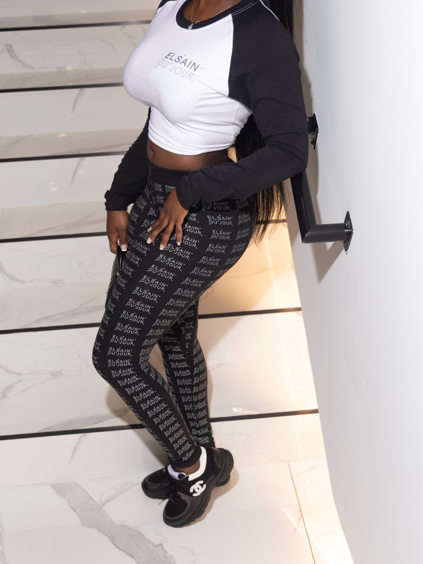 Woman black tight set