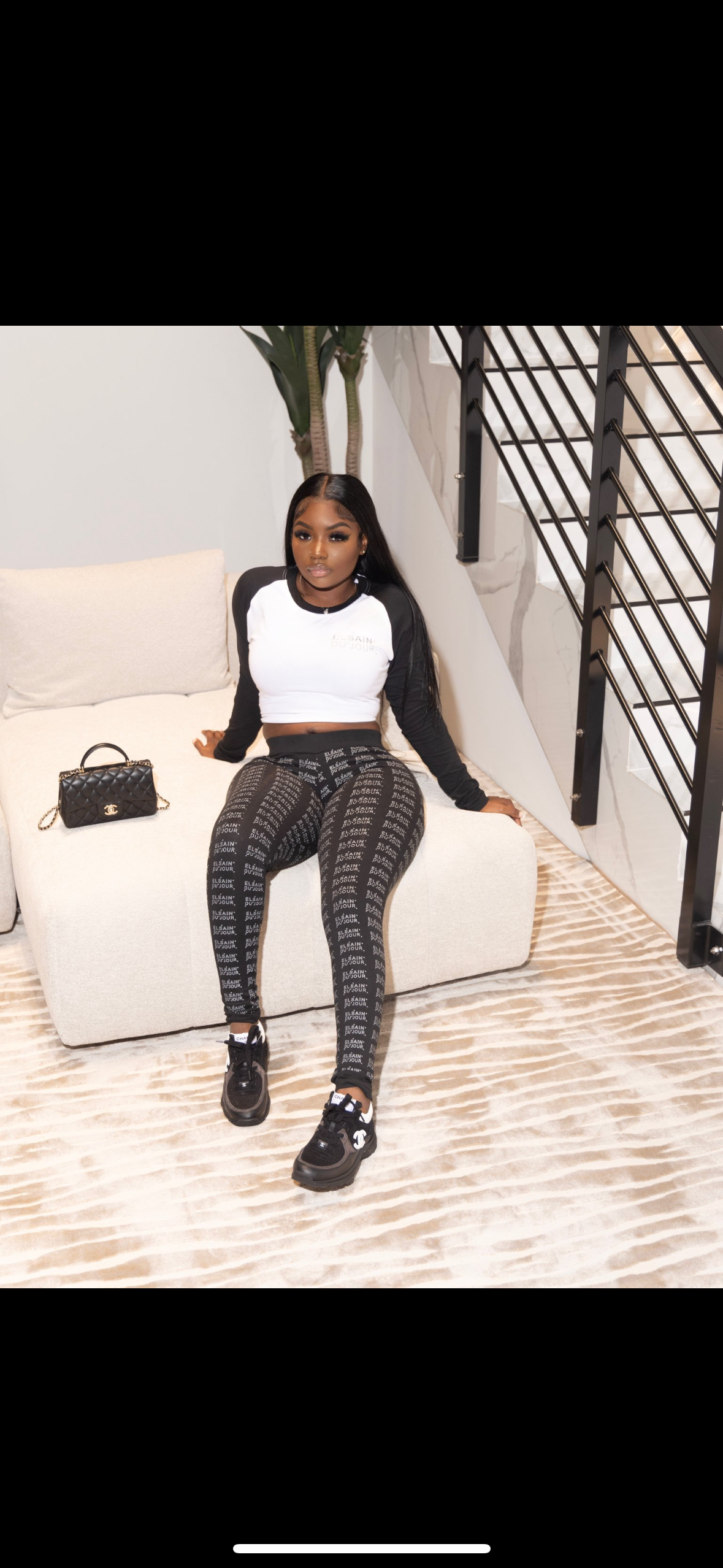 Woman black tight set